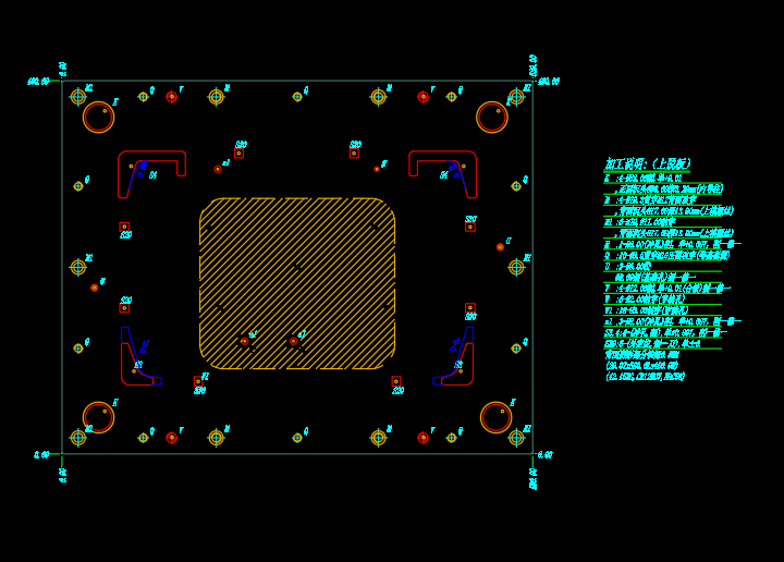 电脑外壳切角下料模具CAD设计图纸
