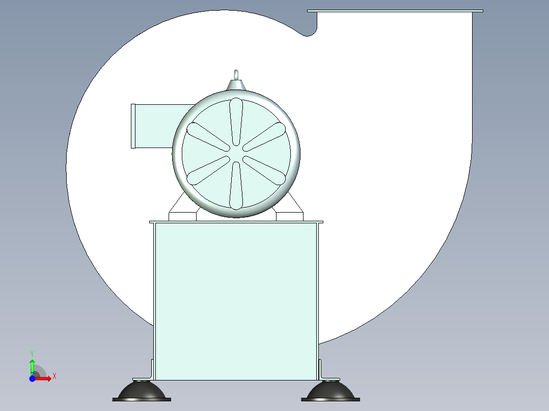 风机4-68№5A 左90°外形图 15KW-2P前视图