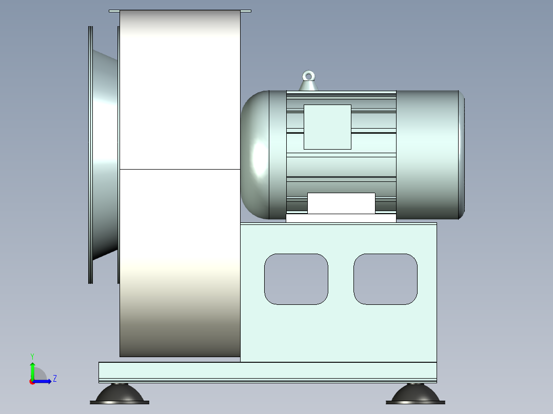 风机4-68№5A 左90°外形图 15KW-2P左视图