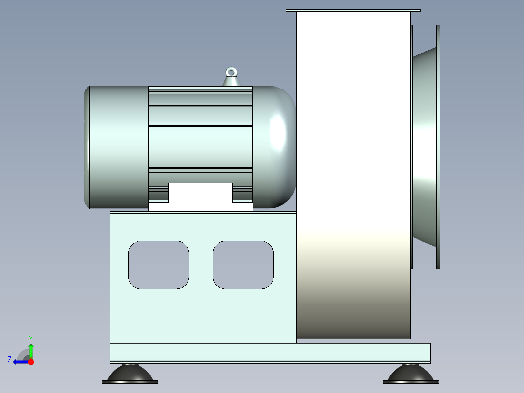 风机4-68№5A 左90°外形图 15KW-2P右视图