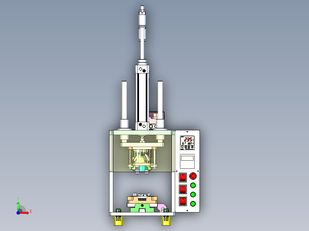 半自动铆压热熔接机前视图
