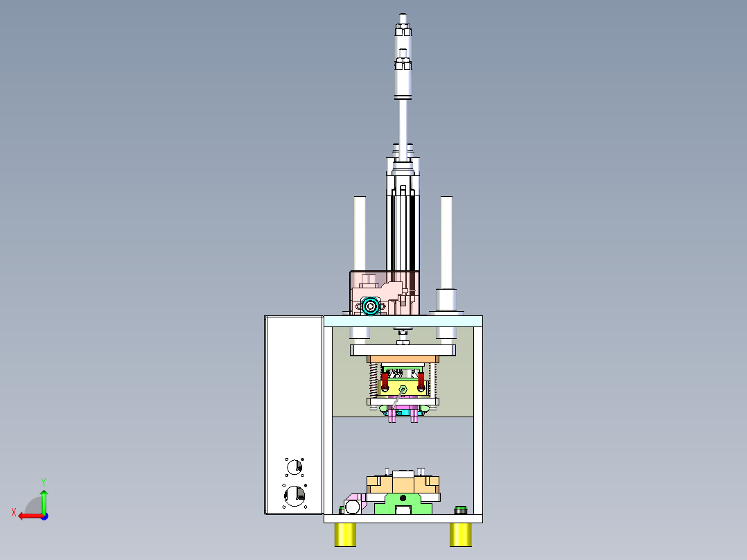 半自动铆压热熔接机后视图