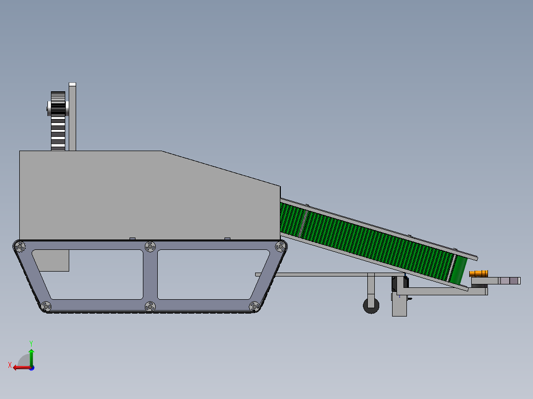 韭菜收割捆扎机后视图