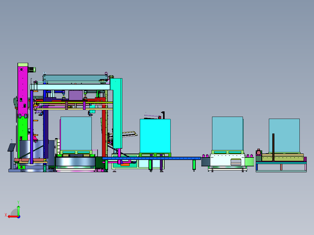 组合式捆扎缠绕包装一体机后视图