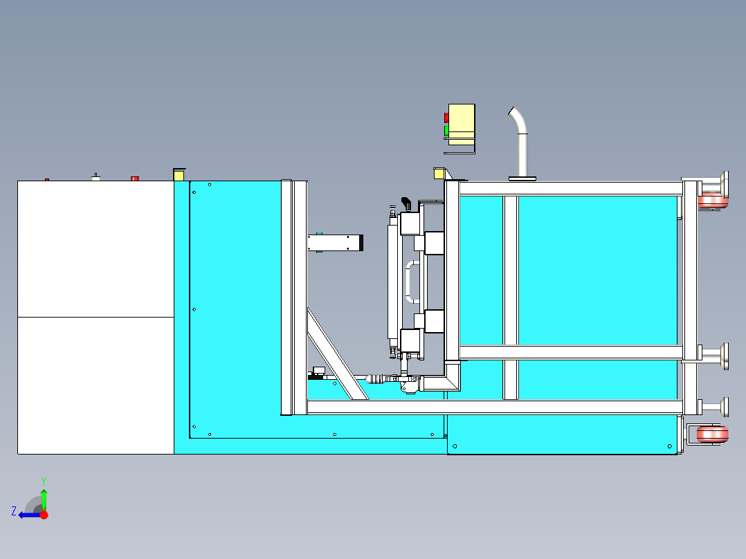 喷码机模具台架右视图