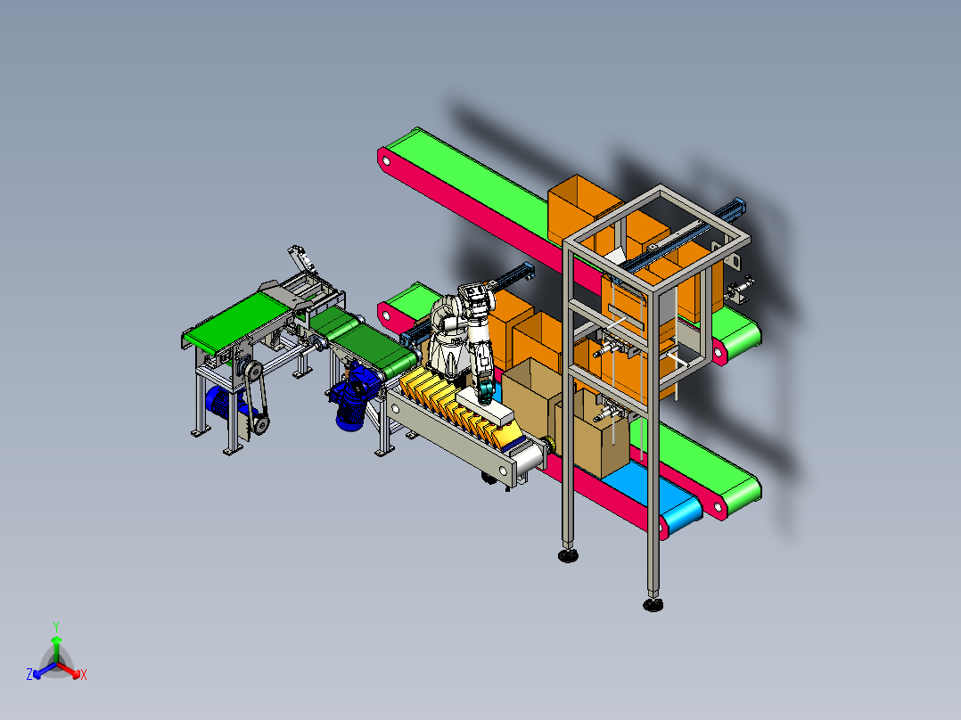 机器人分拣线3D