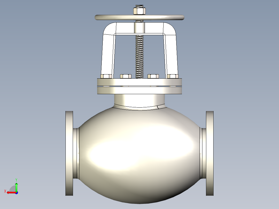 铸铁 铸钢截止阀 截止止回阀-JIS5K-125后视图