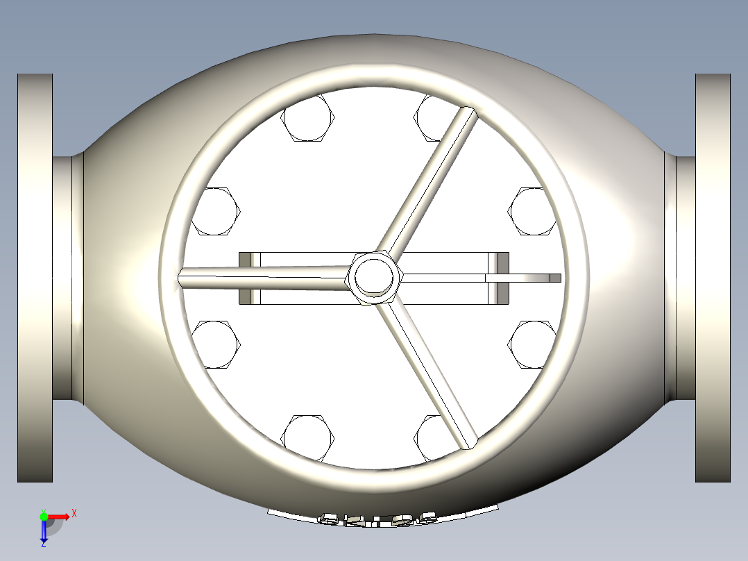 铸铁 铸钢截止阀 截止止回阀-JIS5K-125俯视图