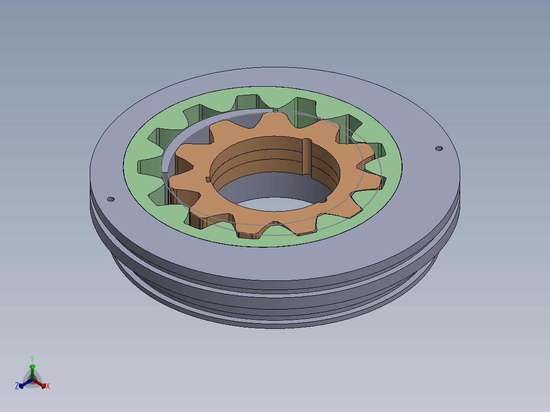 A0003284-液压内齿轮泵（辅助充电泵）正等轴测图