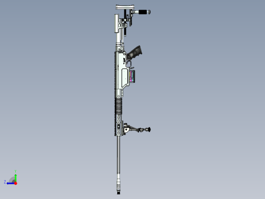 手枪左轮冲锋枪老式狙击步枪设计3D图纸sniper-rifle-19 STP右视缩略图