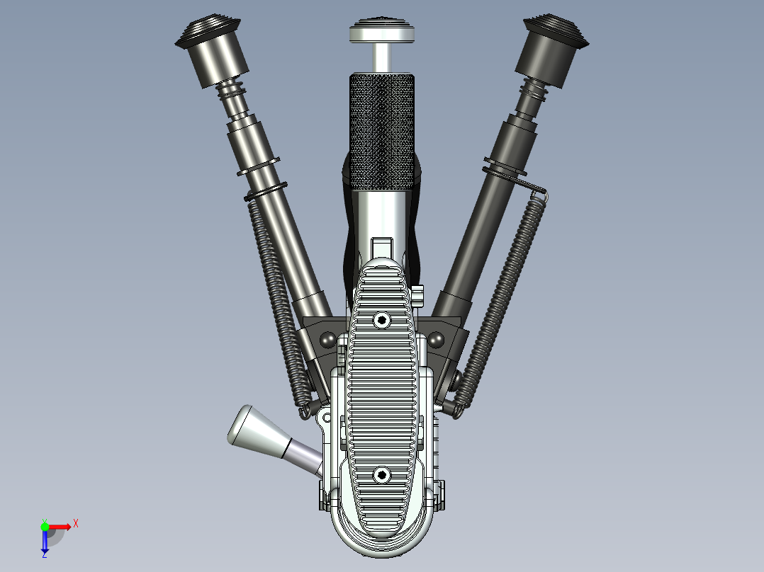 手枪左轮冲锋枪老式狙击步枪设计3D图纸sniper-rifle-19 STP俯视图