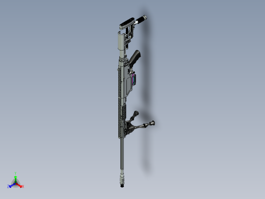 手枪左轮冲锋枪老式狙击步枪设计3D图纸sniper-rifle-19 STP正等轴测缩略图
