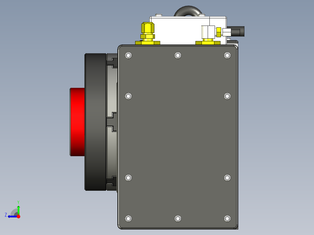4 轴旋转卡盘右视图