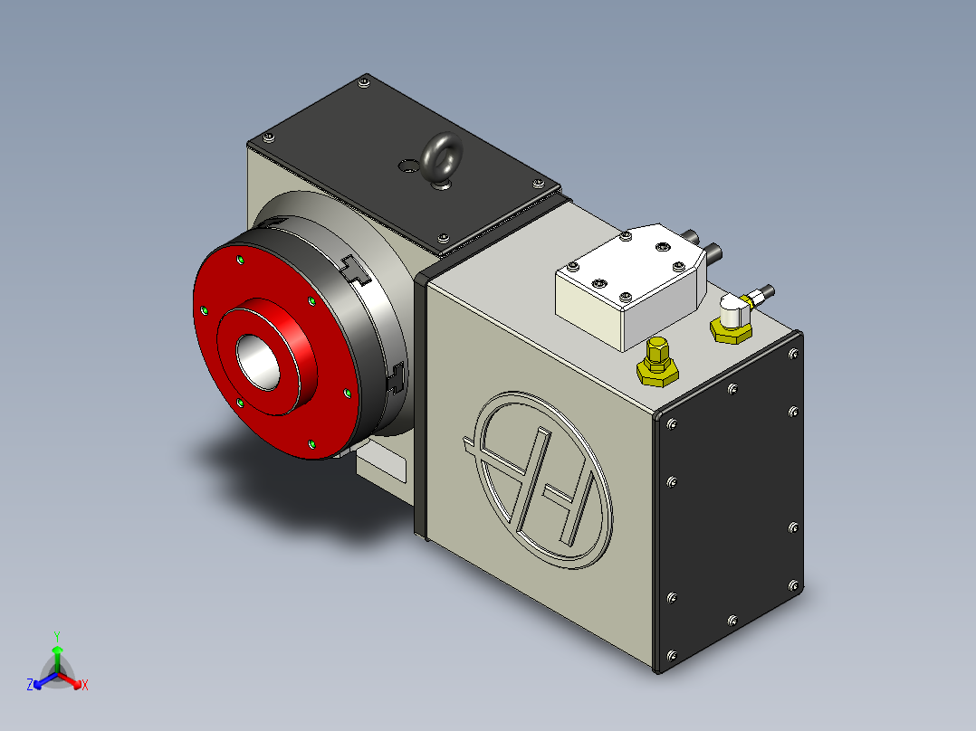 4 轴旋转卡盘正等轴测图