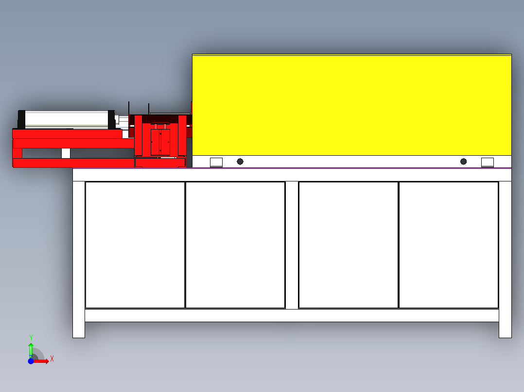双工位透热炉（带气缸进料装置）前视图