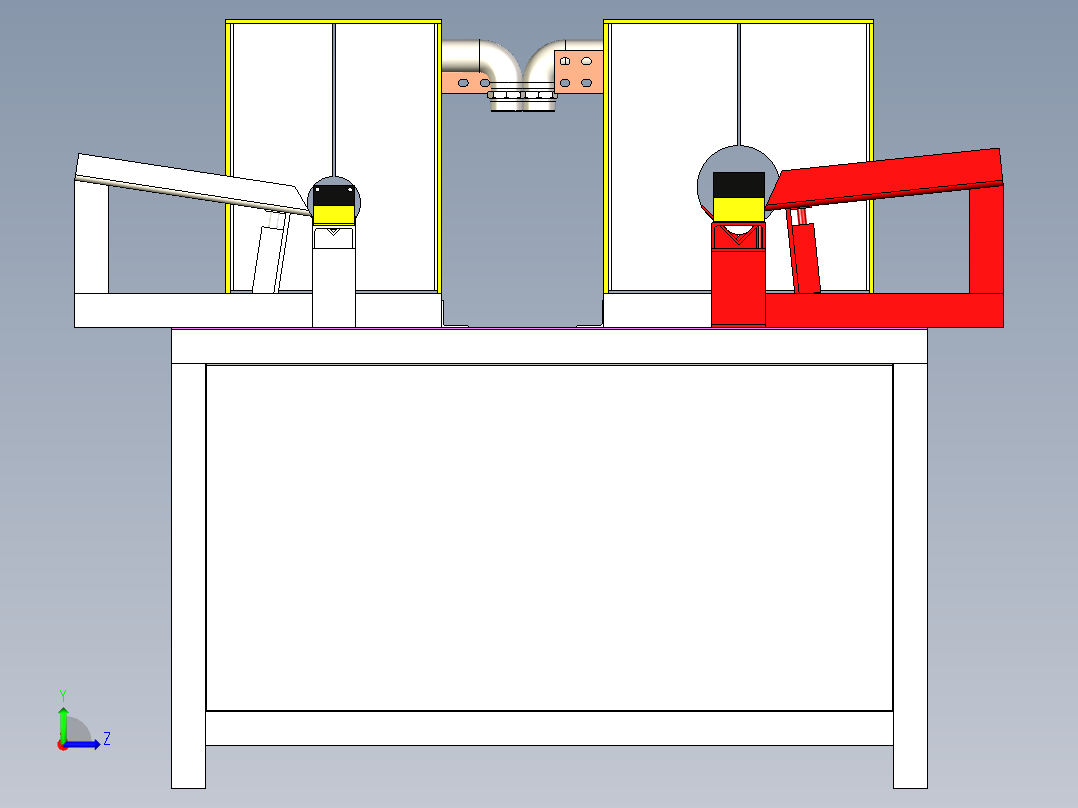 双工位透热炉（带气缸进料装置）左视图