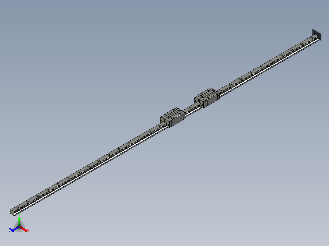 HGH-CAHGH-HA滚珠式线性滑轨直线导轨HGH35CA2R2400Z0CIE2正等轴测图