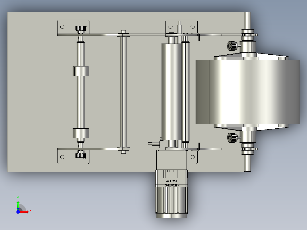卷带送料装置前视图