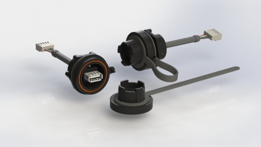 前面板安装引线USB A连接器PX0843缩略图