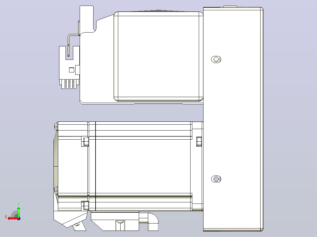 皮带直线轴半封闭可选导轨TPA-HNB-105D-90-L1750-RP-Y-P20-N3后视图