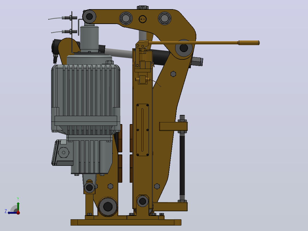 YP32系列电力液压盘式制动器YP32-3000-630×30-ⅡA-CL.RL.WL.HL右视图