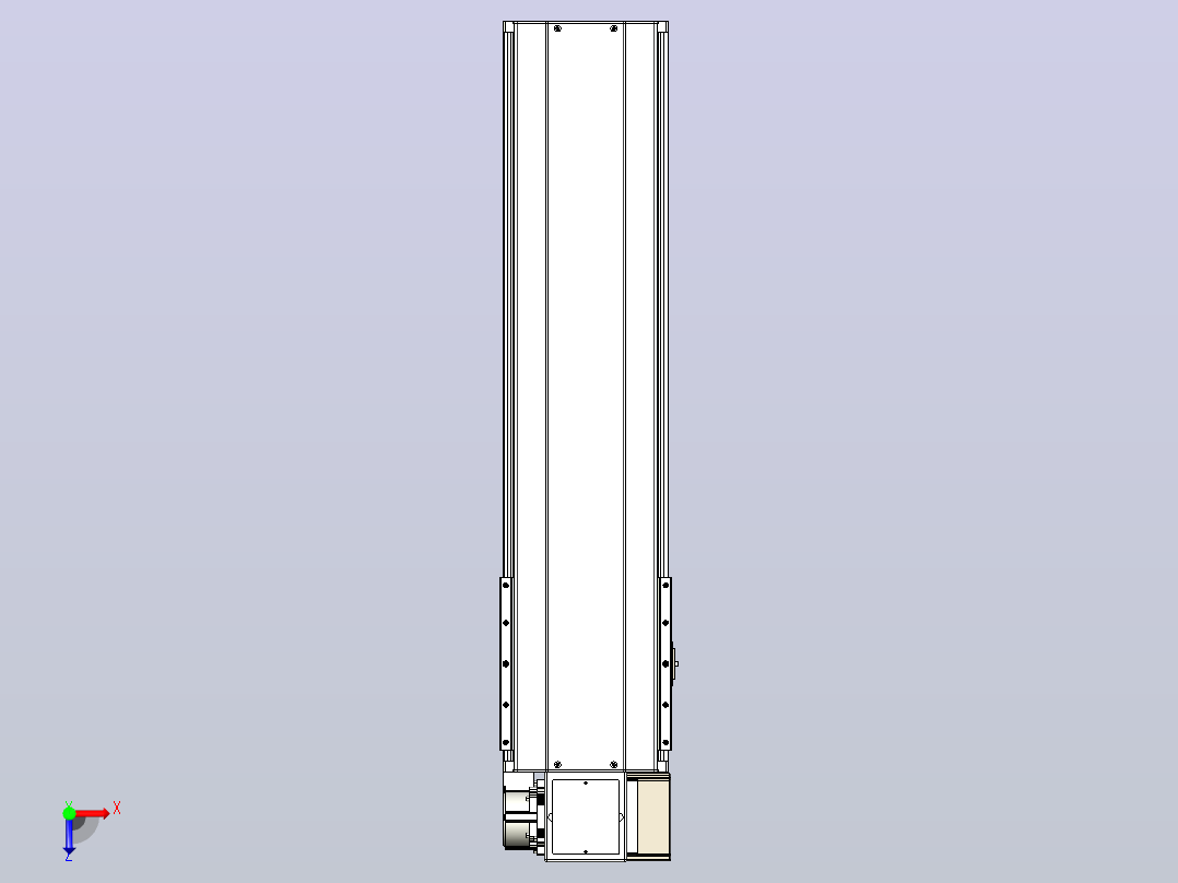 皮带直线轴半封闭可选导轨TPA-HNB-220D-176-L600-RP-Y-P1K-N3俯视图