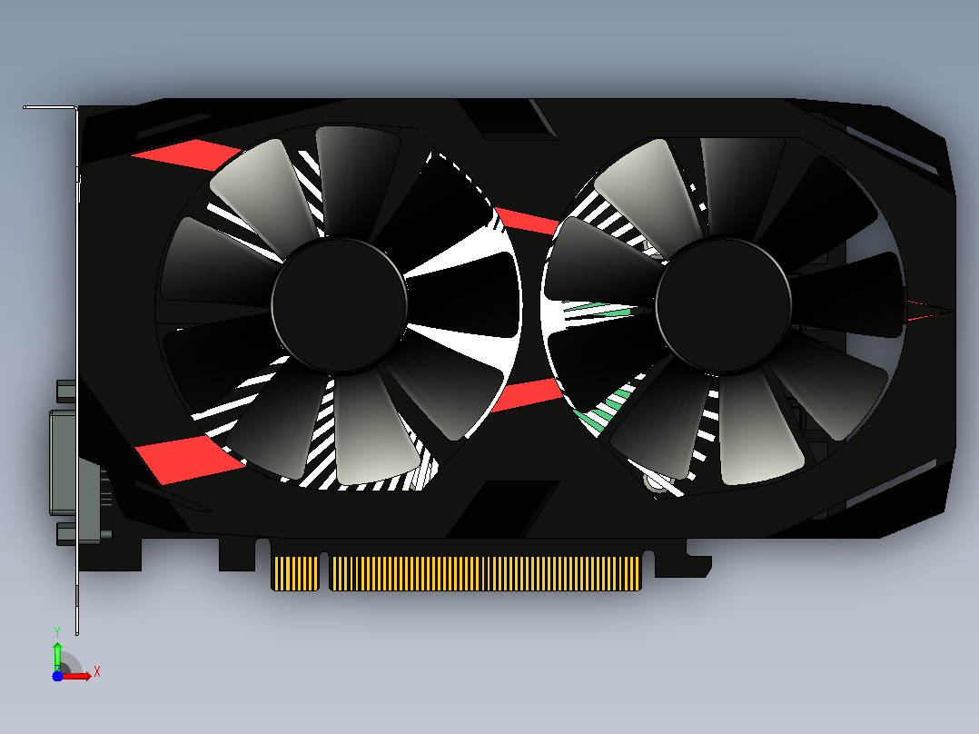 风扇GPU GTX 1050 TI前视图