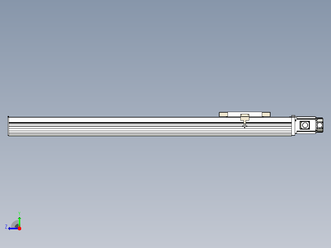 滚珠丝杠直线轴带导轨全封闭TPA-HCR-220D-3210C-L1200-M-C-P1K-N3右视图