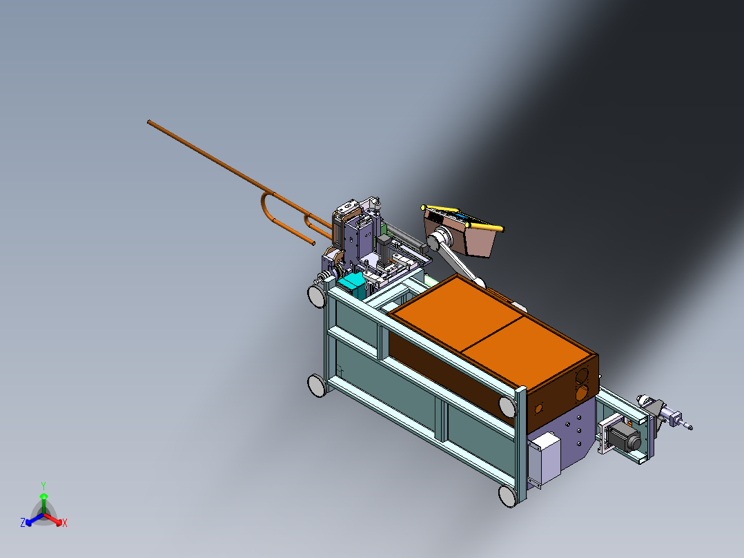 SMW25双模弯管机（sw17可编辑+工程图）正等轴测图