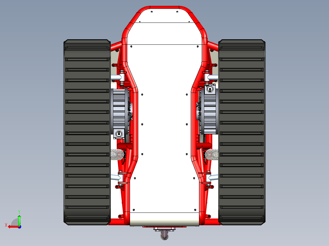 Ziesel全地形三角履带车模型3D图纸 x_t格式后视图