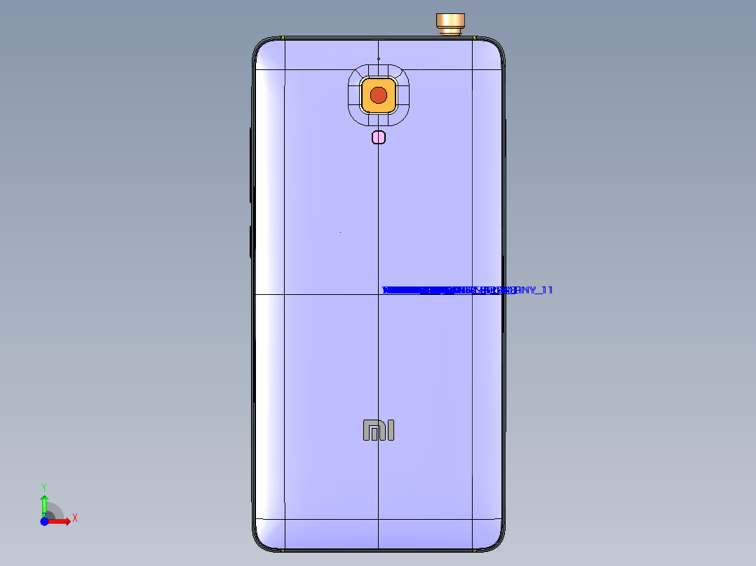 1-61 l8252小米智能机3D模型图纸（ProE5.0设计，提供step文件）前视图