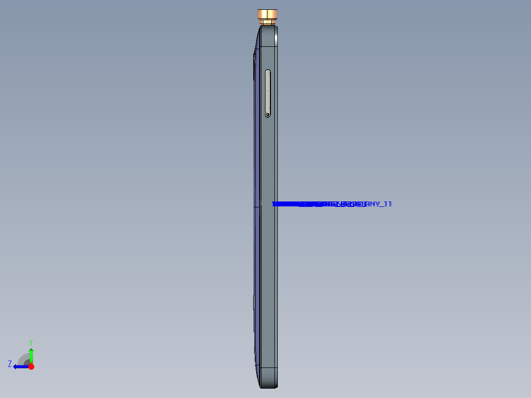 1-61 l8252小米智能机3D模型图纸（ProE5.0设计，提供step文件）右视图