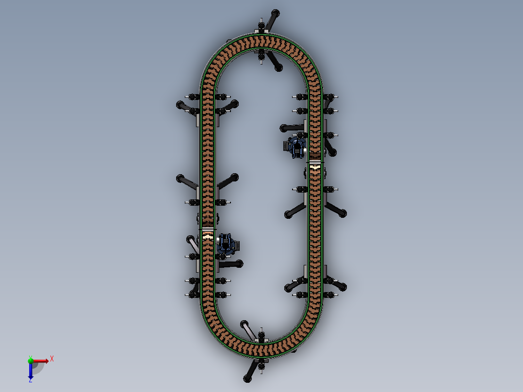 环形链传送线3D K604俯视图