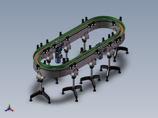 环形链传送线3D K604正等轴测缩略图
