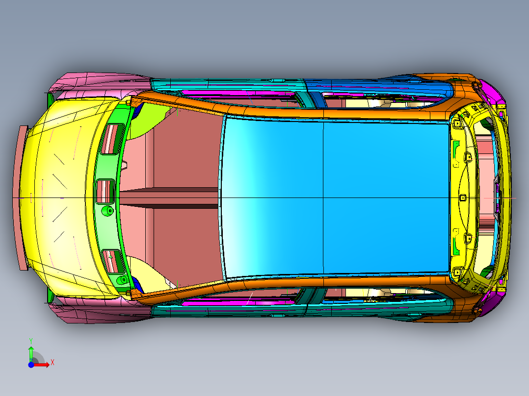 丽驰新能源汽车白车身钣金系统前视图