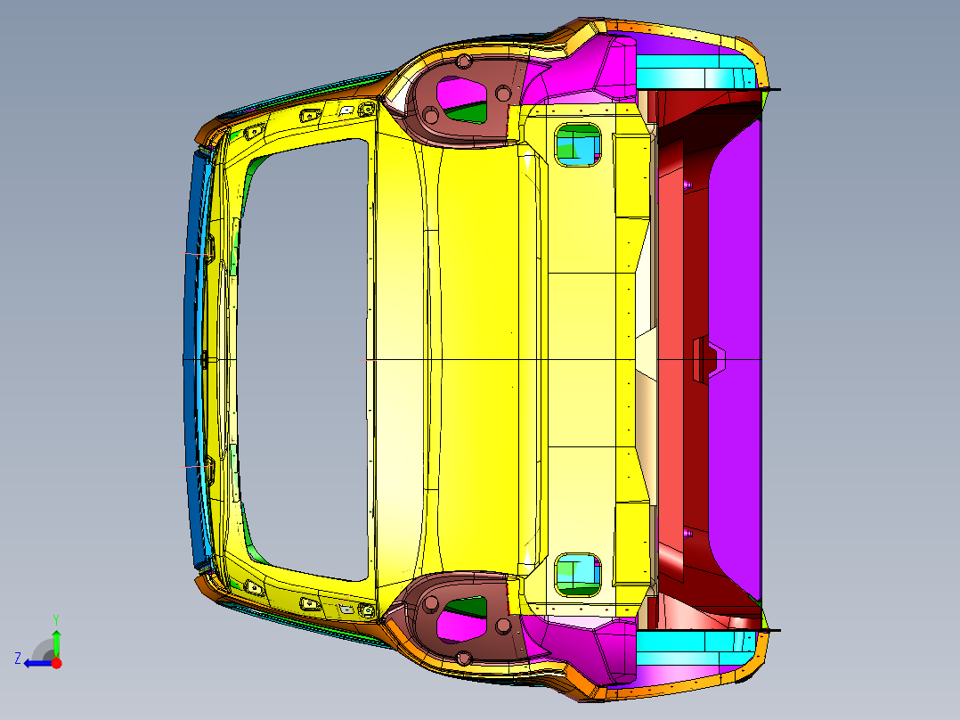 丽驰新能源汽车白车身钣金系统右视图