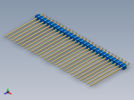 彩色公头100mil（2.54mm）系列-DS1021_blue_1x27p_100mil_Type43_rev1.0正等轴测缩略图