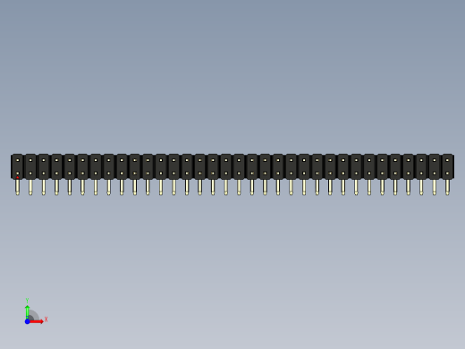 彩色公排针 100mil 2.54mm 系列-DS1022_black_2x34p_100mil_TypeD_rev1.0前视缩略图