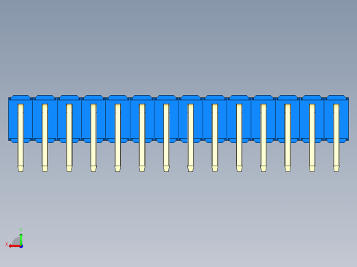 彩色公排针 100mil 2.54mm 系列-DS1022_blue_2x14p_100mil_TypeD_rev1.0后视缩略图