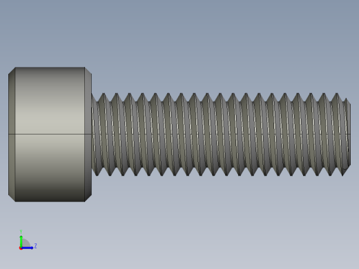 M8 x 1.25mm Thread 25mm LONG SOCKET HEAD CAP SCREW.STEP左视缩略图