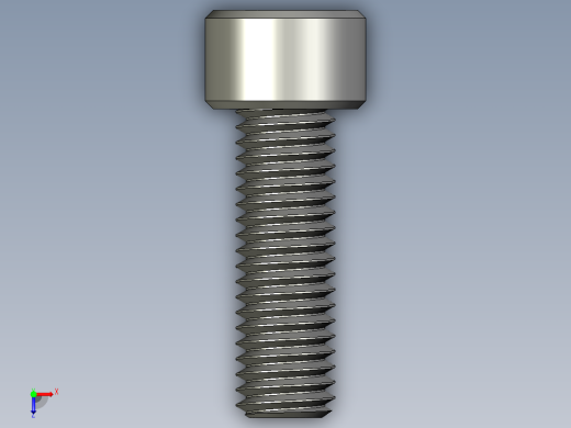 M8 x 1.25mm Thread 25mm LONG SOCKET HEAD CAP SCREW.STEP俯视缩略图