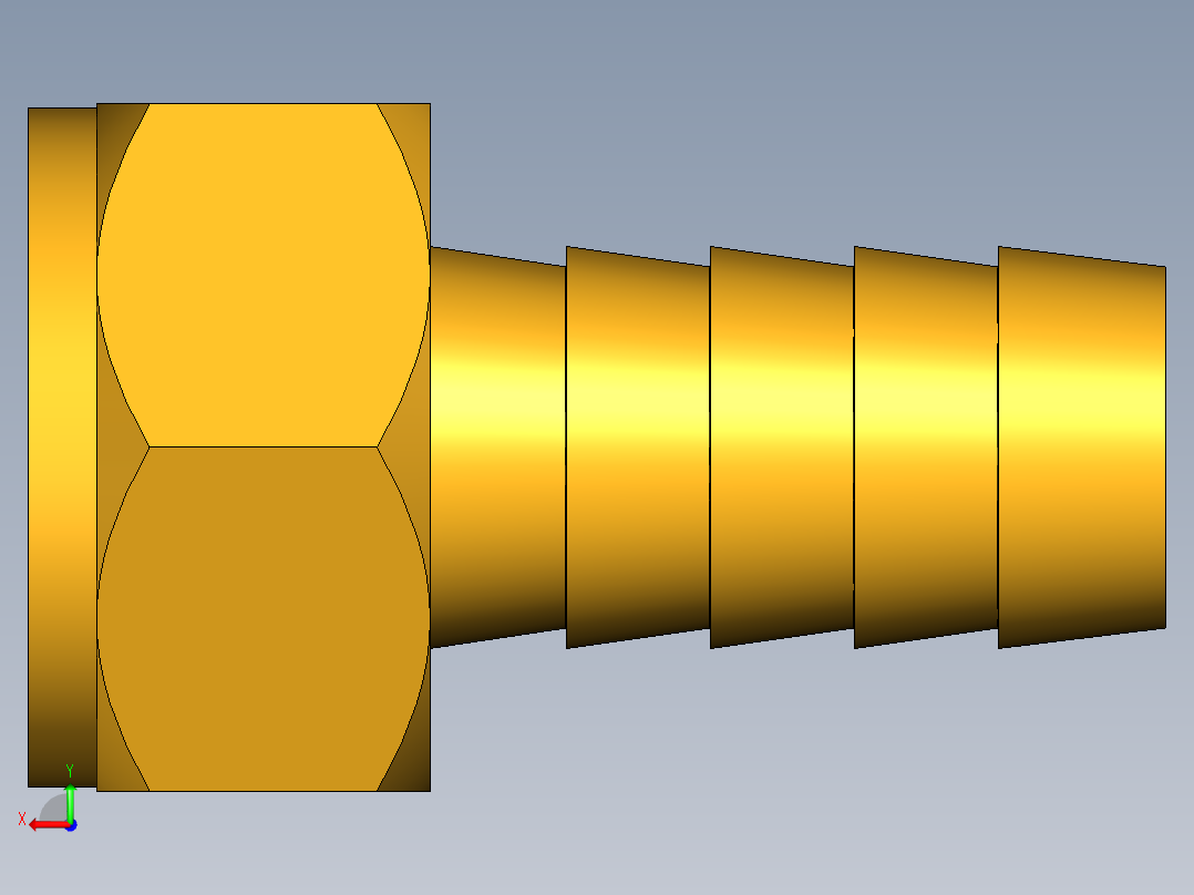 倒齿式工业管接头Hose Barb to Swivel Female Ball-End 128HBLSV-8-8后视图