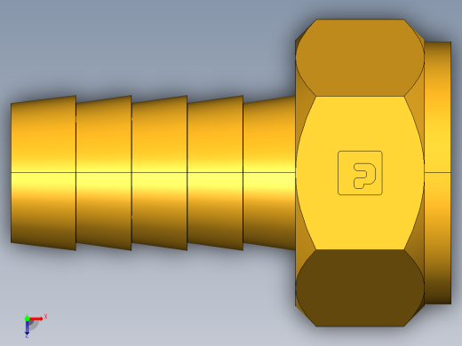 倒齿式工业管接头Hose Barb to Swivel Female Ball-End 128HBLSV-8-8俯视缩略图