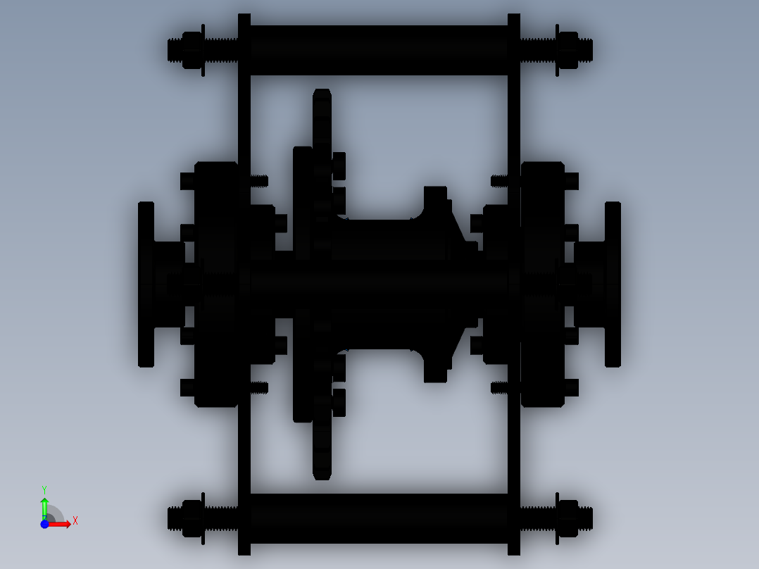 链条驱动的差速器前视图
