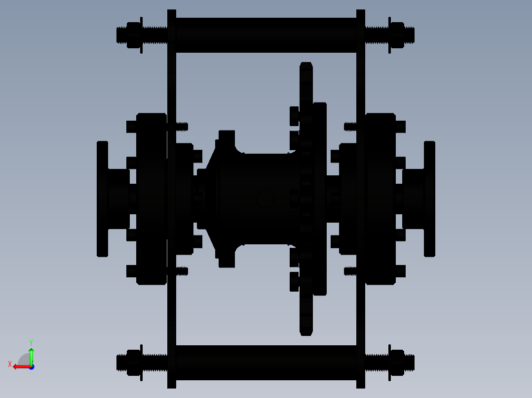 链条驱动的差速器后视图