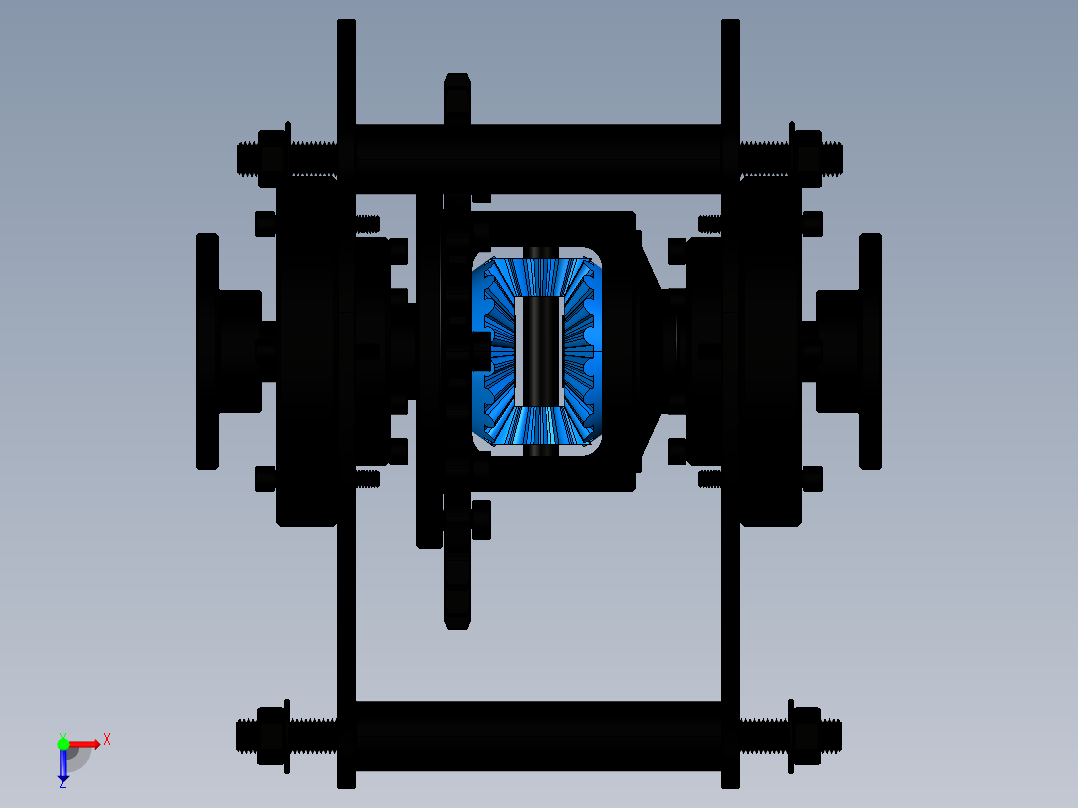 链条驱动的差速器俯视图