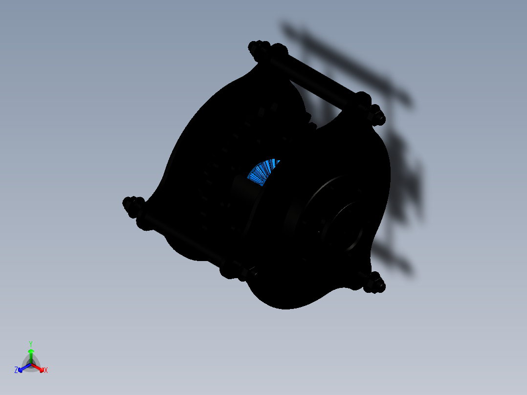 链条驱动的差速器正等轴测图