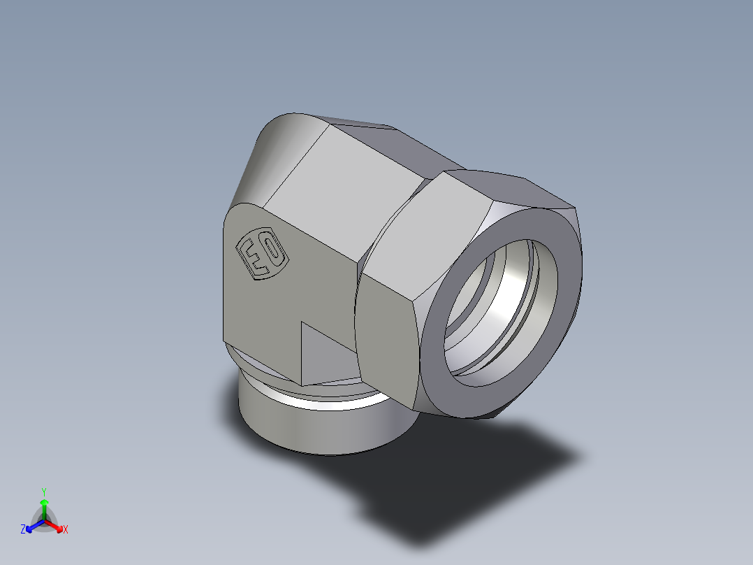 卡套式工业通用硬管接头EO_Male_stud_elbow_WE42LR71主视图