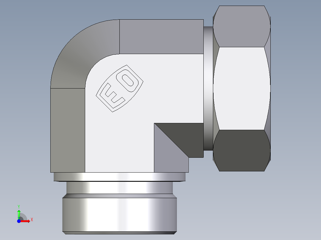 卡套式工业通用硬管接头EO_Male_stud_elbow_WE42LR71前视图
