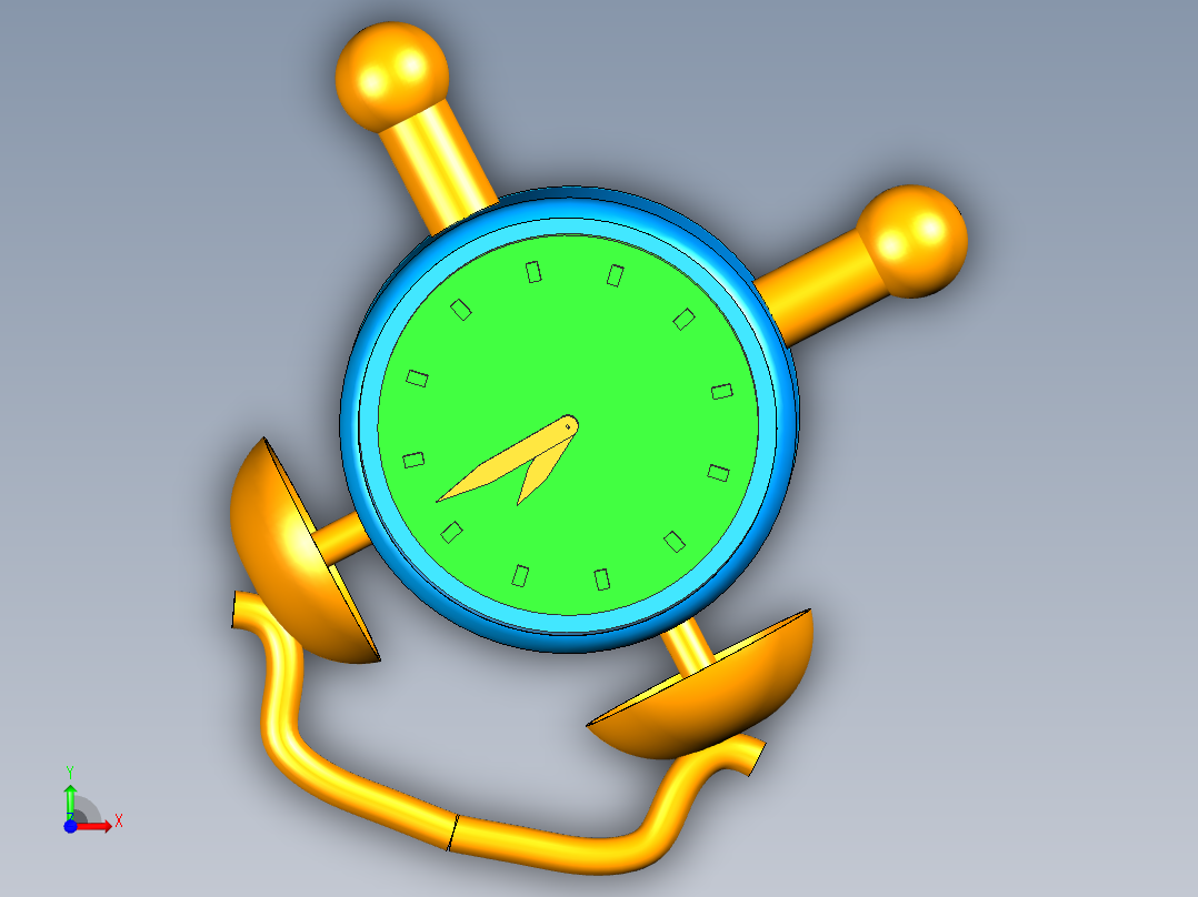 闹钟模型前视图